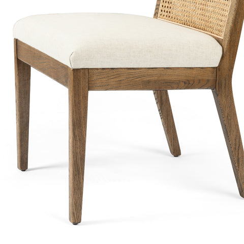 Antonia Cane Armless Dining Chair - Parawood Savile Flax