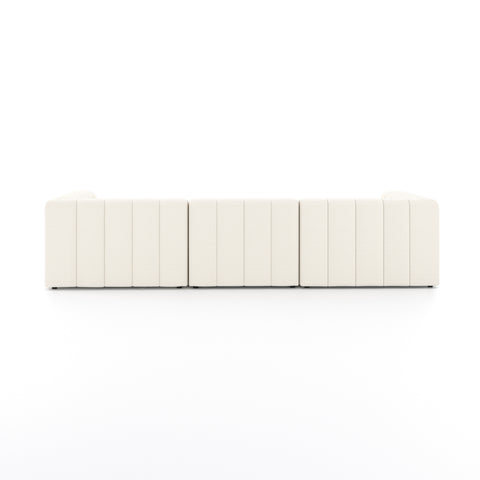Langham Channeled 3Pc LAF Sectional w/ Ottoman-Fayette Cloud