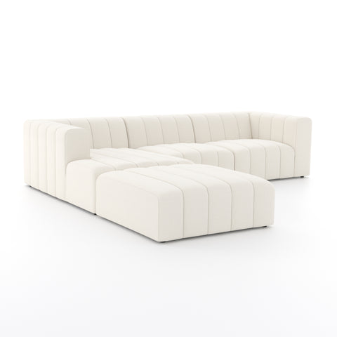 Langham Channeled 3Pc LAF Sectional w/ Ottoman-Fayette Cloud