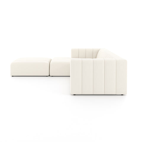 Langham Channeled 3Pc LAF Sectional w/ Ottoman-Fayette Cloud