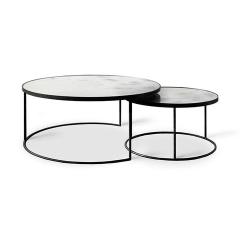 Nesting coffee table set -Clear