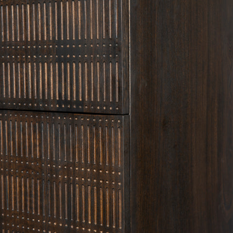 Kelby Cabinet-Carved Vintage Brown