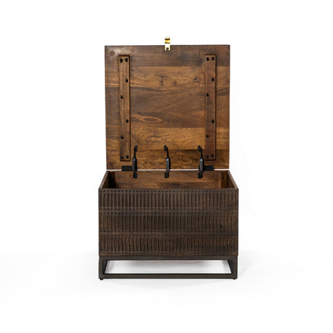 Kelby Storage Bunching Table-Gunmetal