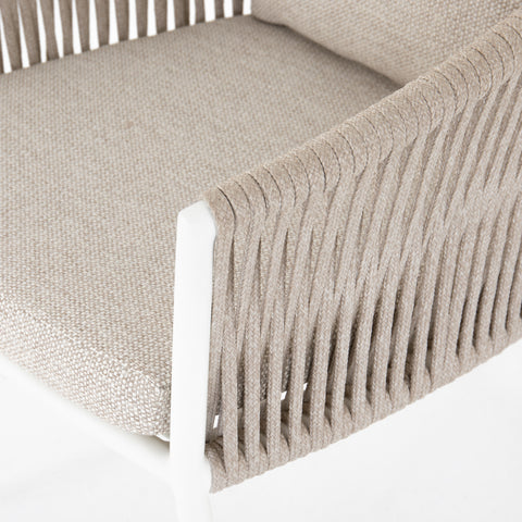 Porto Outdoor Dining Chair-White/Sand