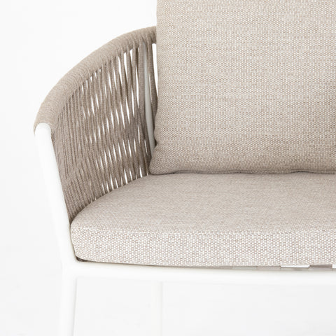 Porto Outdoor Dining Chair-White/Sand