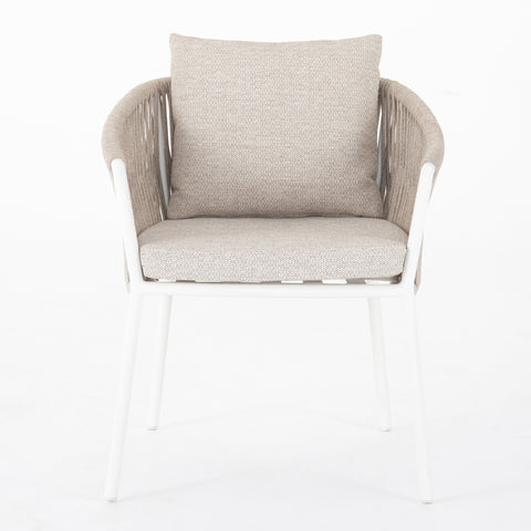 Porto Outdoor Dining Chair-White/Sand
