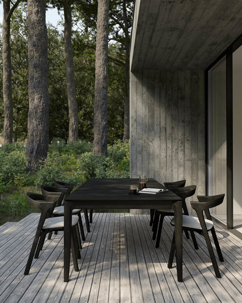Bok Outdoor dining table,98.5" - Teak Black