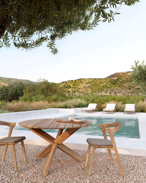 Bok outdoor dining chair cushion - mocha