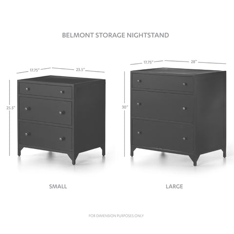 Belmont Storage Small Nightstand-Black