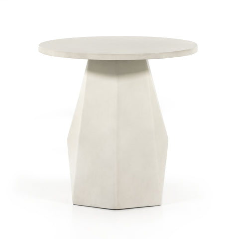 Bowman Outdoor End Table-White Concrete