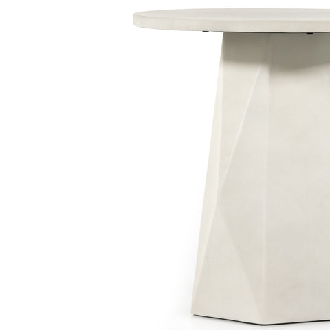 Bowman Outdoor End Table-White Concrete