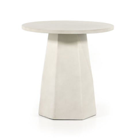 Bowman Outdoor End Table-White Concrete