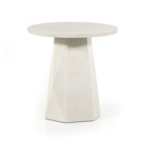 Bowman Outdoor End Table-White Concrete