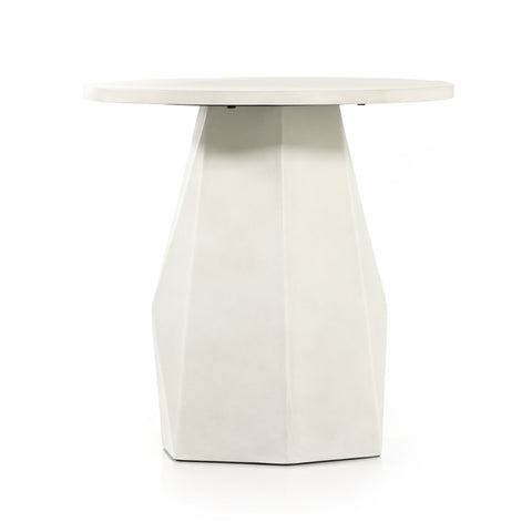 Bowman Outdoor End Table-White Concrete