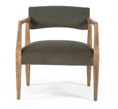 Tyler Arm Chair- Modern Velvet Loden