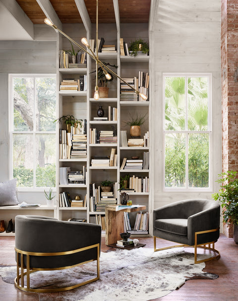 Corbin Chair-Brass - Bella Smoke