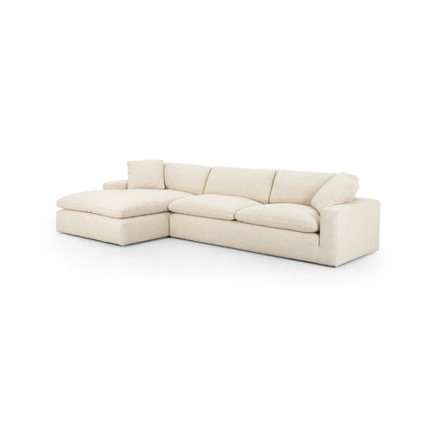 Plume 2Pc Sectional LAF Chaise 136" - Thames Cream