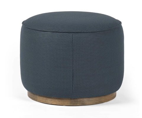 Sinclair Round Ottoman - Fresno Cobalt