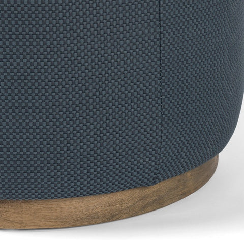 Sinclair Round Ottoman - Fresno Cobalt