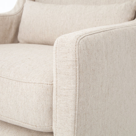 Swivel Wing Chair-Jette Linen