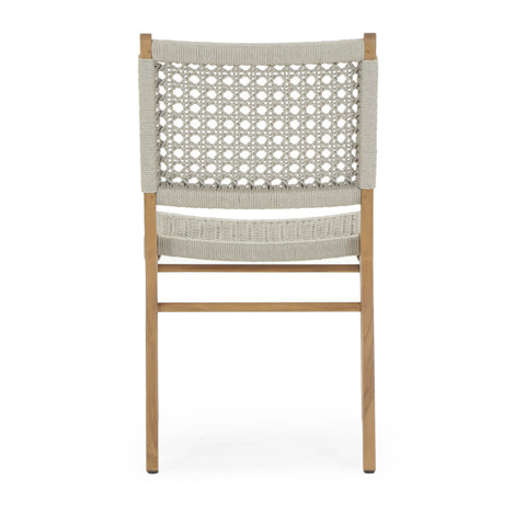 Delmar Outdoor Dining Chair-Natural w/ Ivory Rope