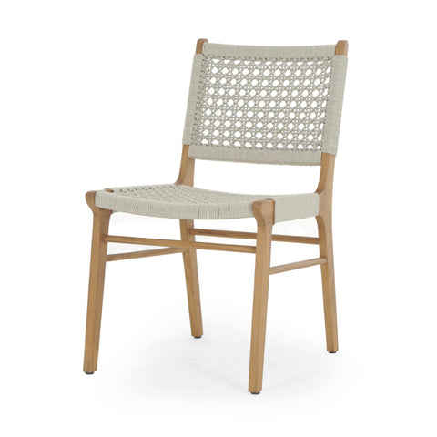 Delmar Outdoor Dining Chair-Natural w/ Ivory Rope