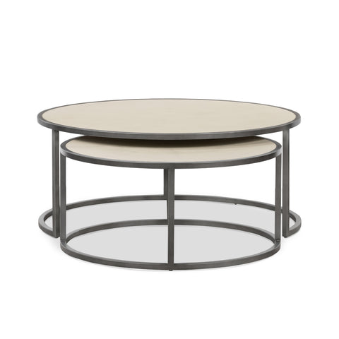 Shagreen Nesting Coffee Table-Gunmetal