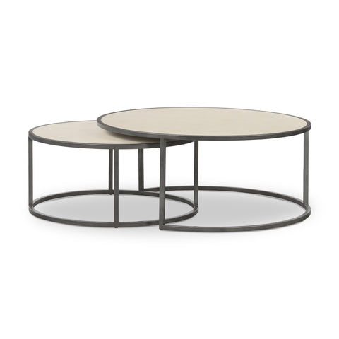 Shagreen Nesting Coffee Table-Gunmetal