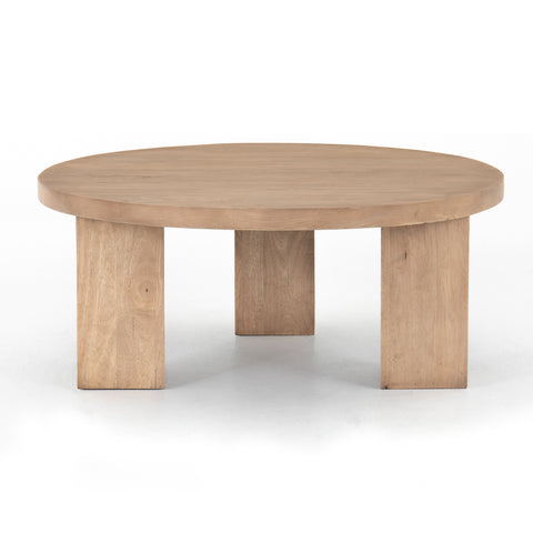 Mesa Round Coffee Table-Light Brushed Parawood