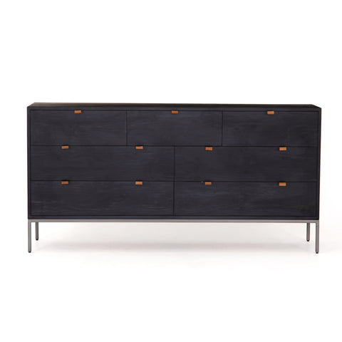 Trey 7 Drawer Dresser - Black Wash Poplar