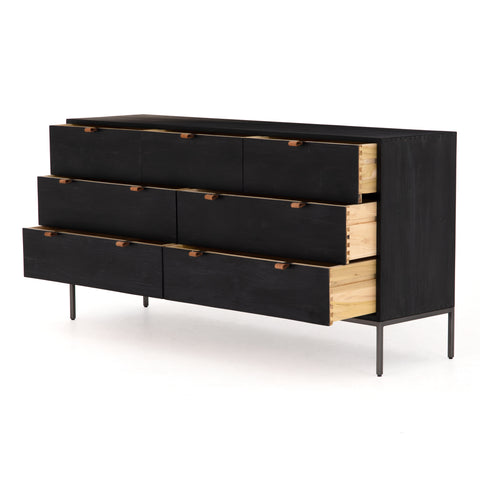 Trey 7 Drawer Dresser - Black Wash Poplar