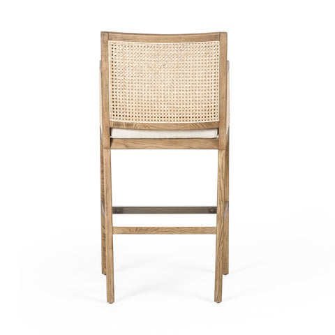 Antonia Cane Bar Stool - Toasted Parawood/Flax
