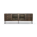 Kelby Media Console-Carved Vintage Brown