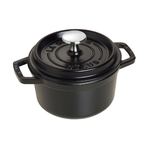 Cast Iron - 0.85-qt Round Cocotte - Black Matte