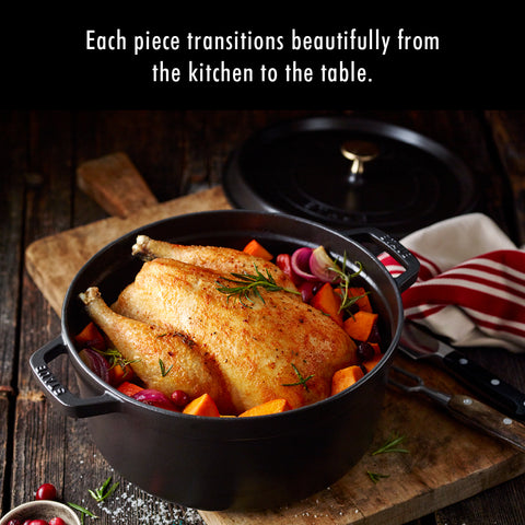 Cast Iron - 5.5-qt Round Cocotte - Black Matte