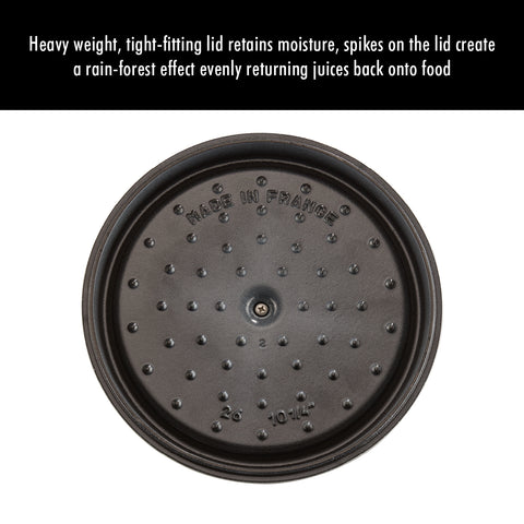 Cast Iron - 5.5-qt Round Cocotte - Black Matte