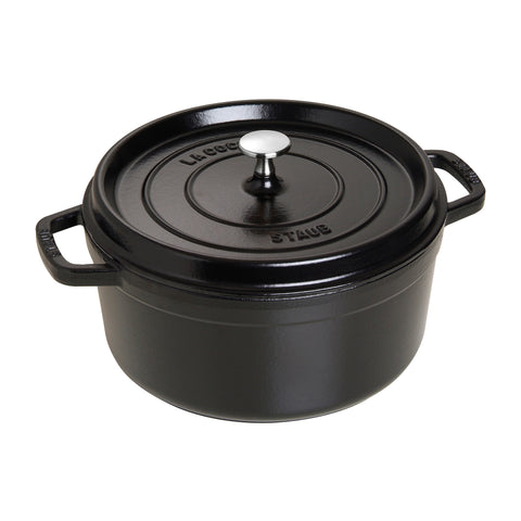 Cast Iron - 5.5-qt Round Cocotte - Black Matte