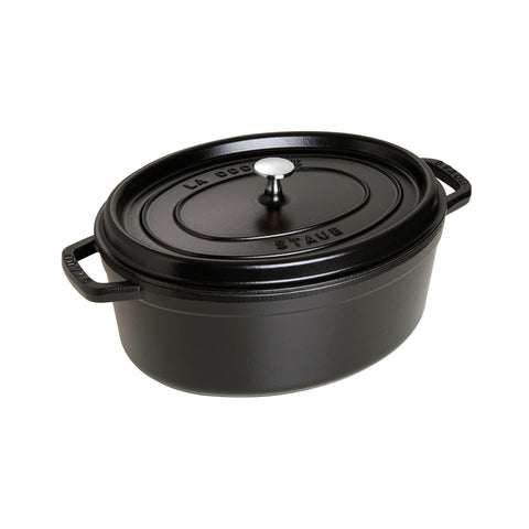 Cast Iron - 7-qt Oval Cocotte - Black