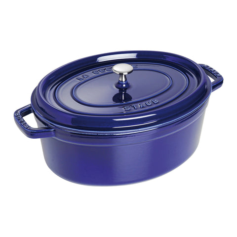 Cast Iron - Oval Dutch Ovens - 7-qt Oval Dutch Oven - Dark Blue