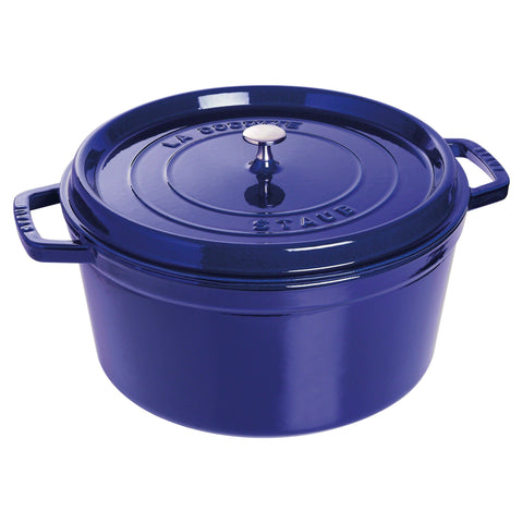 Cast Iron - Round Dutch Ovens - 13.25-qt Round Dutch Oven - Dark Blue