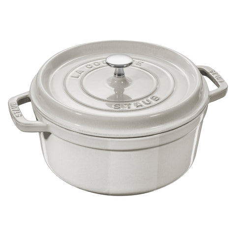 Cast Iron - 5.5-qt Round Cocotte - White Truffle