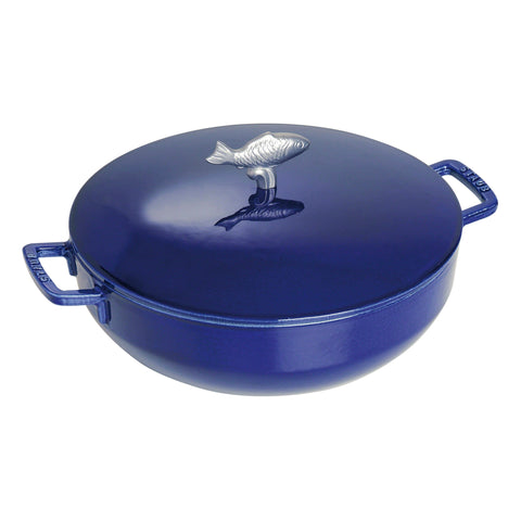 Cast Iron - 5-qt Bouillabaisse Pot - Dark Blue