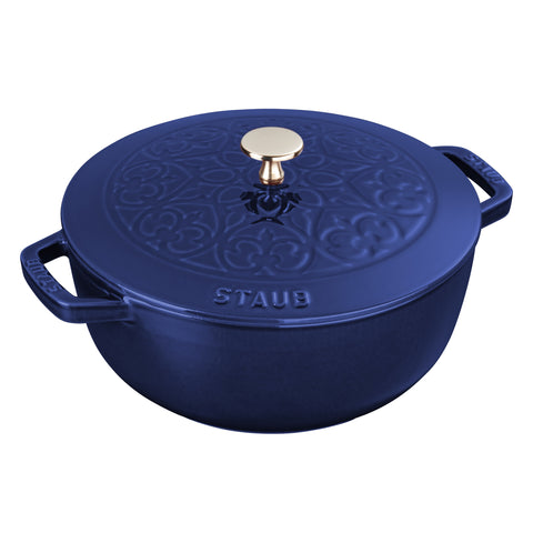 Cast Iron - Specialty Shaped Dutch Ovens - 3.75-qt Essential French Oven Lilly Lid - Dark Blue