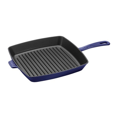 Cast Iron - 12" Square Grill Pan - Dark Blue