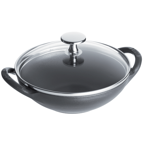 Cast Iron - 0.5-qt Baby Wok - Graphite Grey