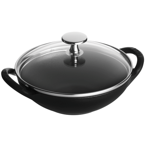 Cast Iron - 0.5-qt Baby Wok - Black