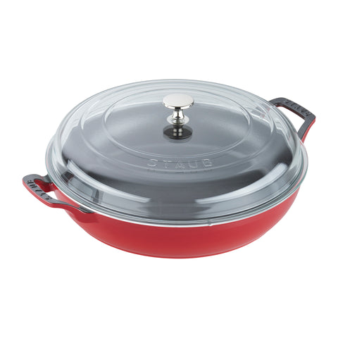 Cast Iron - Braisers/ Sauté Pans - 3.5-qt Braiser with Glass Lid - Cherry