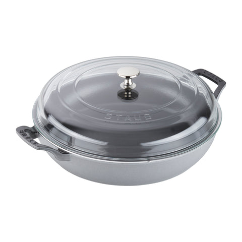 Cast Iron - Braisers/ Sauté Pans - 3.5-qt Braiser with Glass Lid - Graphite Grey