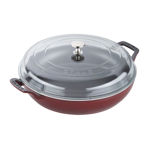 Cast Iron - Braisers/ Sauté Pans - 3.5-qt Braiser with Glass Lid - Grenadine