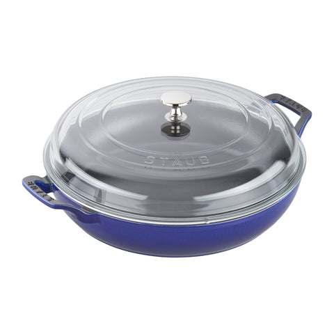 Cast Iron - 3.5-qt Braiser with Glass Lid - Dark Blue